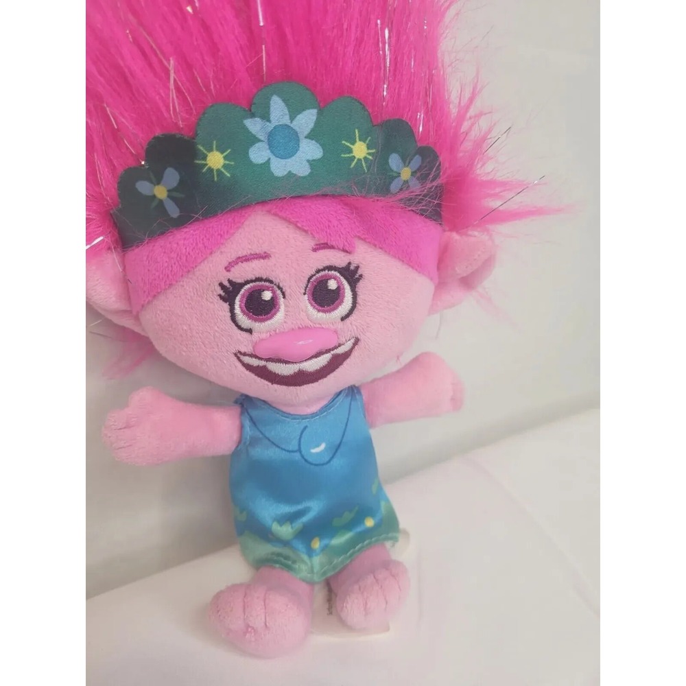 DREAMWORKS TROLLS POPPY PINK HAIR CROWN PLUSH Stuffed Animal‎ Small
